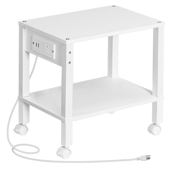 Soporte para impresora HOOBRO de 2 niveles con estación de carga blanca WT38UP