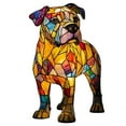 thumbnail image 3 of Staffordshire Bull Terrier Lamp Stained Glass Lamp, Dog Series Art Night Light, Stained Resin Tabletop Night Light, Fun Gift for Dog Lovers 5.91", 3 of 9