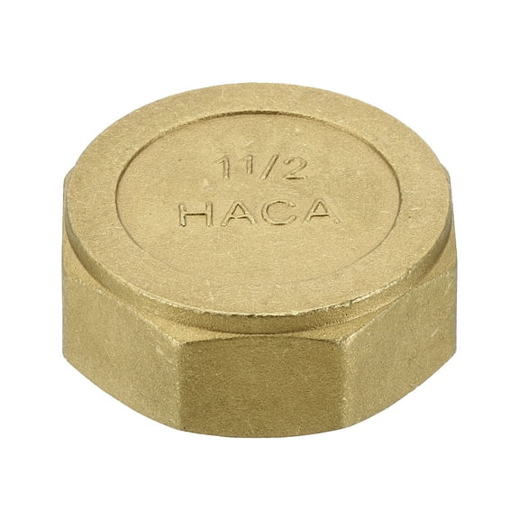 Uxcell G1-1/2" Male Thread Brass Hex Pipe Plug, 1 Pcs Internal Hex Cap Pipe Plugs Fittings Cap for Oil Water Pipeline