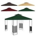 thumbnail image 3 of Lovote 2 Tier 10x10ft Gazebo Replacement Canopy Cover Tent Roof Top Garden Patio Cover Waterproof Anti-UV Sunshade Khaki, 3 of 7