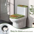 thumbnail image 5 of HELLHERO Cozy 2 Pcs Set Toilet Seat Covers, Soft Polyester Fabric Round Toilet Lid Dust Cover & Machine Washable, Dust-Proof, Washable and Reusable, Stays in Place Pumpkin, 5 of 8