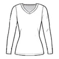 thumbnail image 5 of WOMENS LONG SLEEVE V-NECK T SHIRT WITH SUPER-SOFT STRETCH FABRIC, 5 of 5