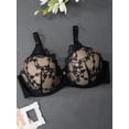 thumbnail image 6 of LJVOGUES Women's Lace Sheer Bras Plus Size Full Coverage Sexy Plunge Underwire Bra for Heavy Breast, 6 of 10