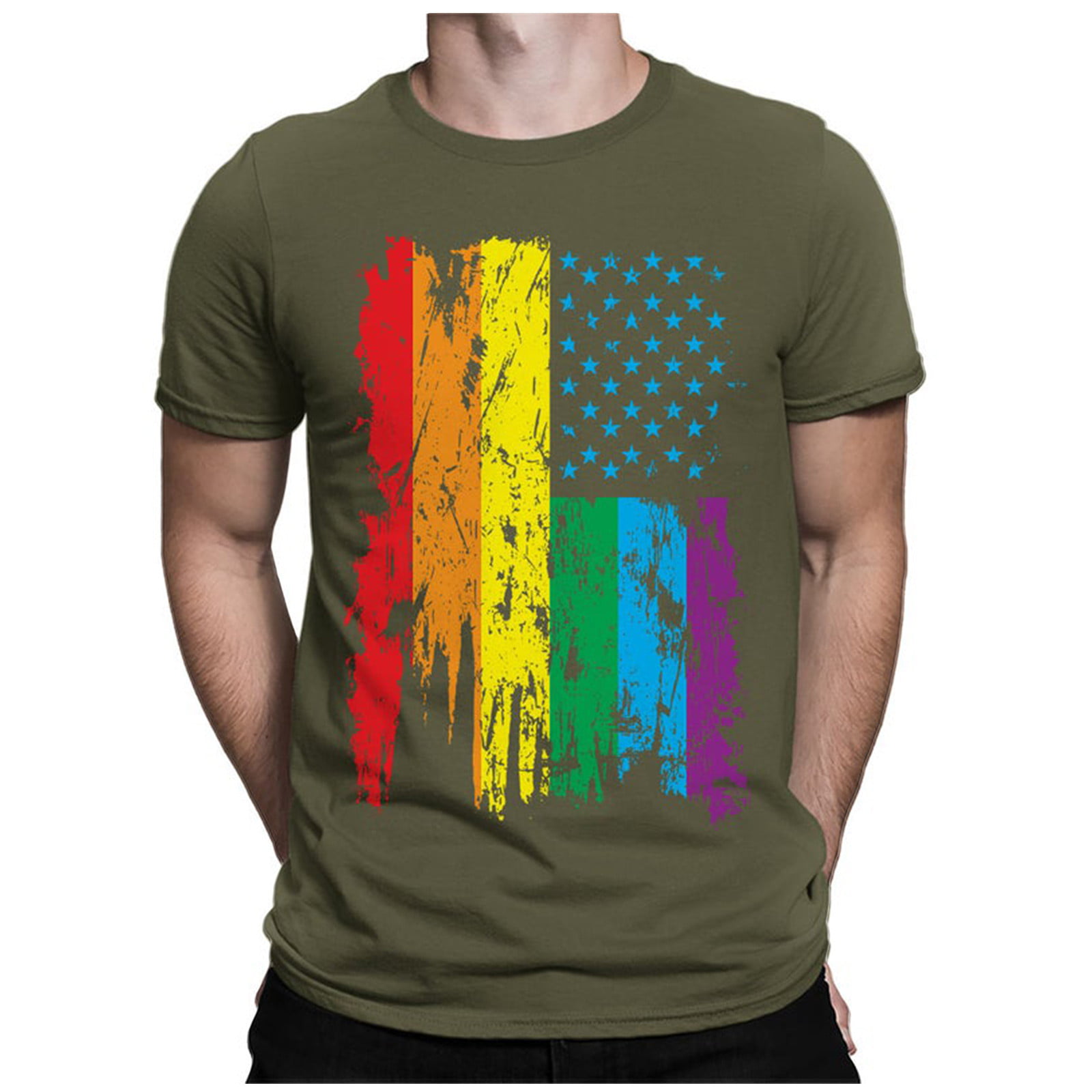 4th of July Short Sleeve Shirts for Men American Flag Independence Day 3D Graphic Printed Tee Retro Tops Summer T Shirts 