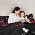 thumbnail image 5 of Manfei American Rugby Games Silhouette Bedding Twin Comforter Set,Atlant Down Comforter,Black Rugby Helmet Bedding Sets Twin with Comforter For Boys,Lightweight Room Decoration Reversible,2 Pieces, 5 of 8
