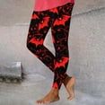 thumbnail image 6 of Yeaiivve Women's Halloween Leggings Footless Color Block Bats Skinny Pants Stretchy Butt Lift Workout Legging Cozy Tummy Control Pilates Yoga Pants L, 6 of 6