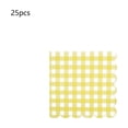 thumbnail image 2 of Homellea 25 Pack Yellow Gingham Paper Napkins, 6.5 Inch Disposable Checkered Party Napkins with Scalloped Edge for Thanksgiving, Fall Harvest Table, Picnic, BBQ and Dessert Table, 2 of 6