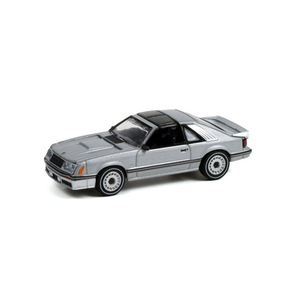1982 Ford Mustang GT 5.0, Silver Metallic - Greenlight 13310D/48 - 1/64 scale Diecast Model Toy Car