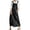 Black, variant on Women's Blue Distressed Denim Overall Dress Vintage A-Line Pinafore with Adjustable Straps