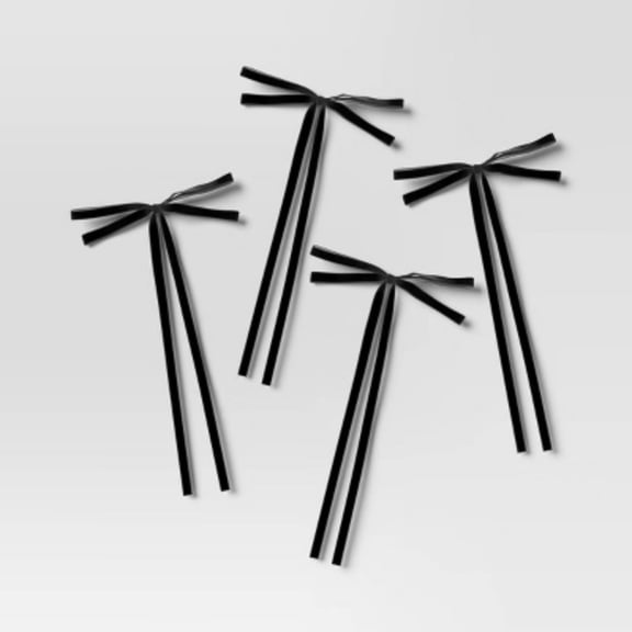 4ct Faux Velvet Fabric Christmas Decorative Bow