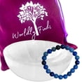 thumbnail image 1 of Genuine Selenite Charging Bowl & BONUS Crystal Bracelet - Polished Thickly Hand-Carved, Moroccan Crystal Holder, 1 of 7
