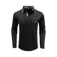 thumbnail image 2 of LTTVQM Polo Shirts for Men 2026 Lightweight Long Sleeve Casual Cotton T-Shirt Summer Button Golf Tee with Pocket Black S, 2 of 4