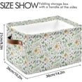 thumbnail image 3 of Coolnut Strawberry Flowers Foldable Canvas Storage Bin, Sturdy Fabric Storage Basket with Handles, Storage Cube Box for Organizing Shelf Nursery Toy Closet 2PCS#960 Home Decor, 3 of 7