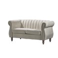 thumbnail image 5 of Uspridefurniture Adibah Velvet 60" Chesterfield Rolled Arms Loveseat -Beige, 5 of 5