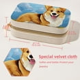 thumbnail image 5 of Corgi Velvet Portable Necklace Holder with Removable Compartment - Earring Organizer, Jewelry Boxes, Organizer Box - Gift, 5 of 7