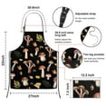 thumbnail image 3 of Brown Mushroom Leaf Black Pattern Apron-Garden Aprons for Women with Pockets-Cotton Linen Waterproof Kitchen Cooking Gardening Aprons Adjustable for Kitchen,Cooking,BBQ and Salon 33x27 Inch, 3 of 7