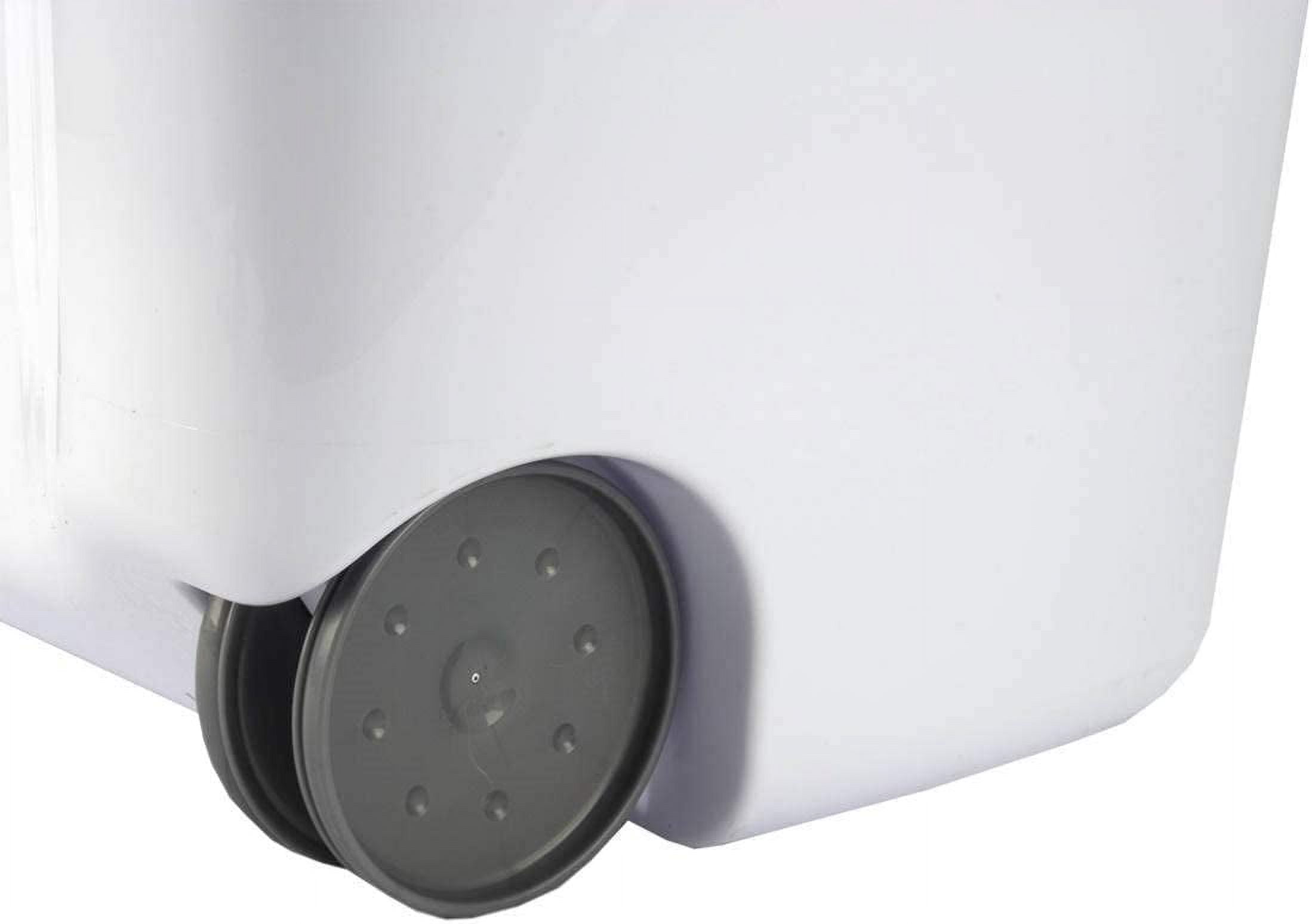 Ultra Wheeled Laundry Hamper with Lid, Handle and Wheels for Easy Rolling of Clothes to and from The Laundry Room, Plastic, White, 1-Pack