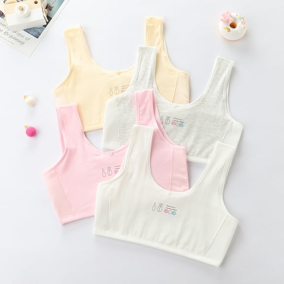 4 Pack Training Bras for Girls Seamless Cami Bralettes Sports Bra Kids Bras Sports Bras for Girls 10-16