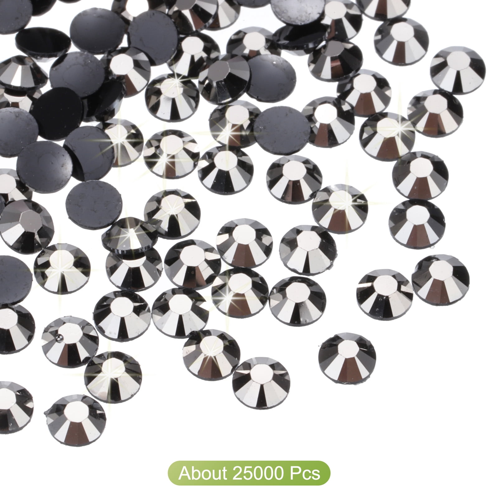 Uxcell 25000 Pcs Ink Black Resin Flatback Rhinestone SS16 4mm Resin Non Hotfix Rhinestones for Crafts DIY Design