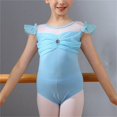 thumbnail image 2 of Combinaison de Danse pour Filles, Manches Courtes Col Rond en Maille pour Entraînement de Ballet, 95 % Polyester 5 % Spandex, Tissu Extensible Respirant, Taille 170, 2 of 5