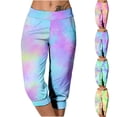 thumbnail image 2 of Yuanlook Womens Tie-Dye Capri Jogger Pants Lightweight Breathable Yoga & Casual Trousers Size S-XXXL, 2 of 7