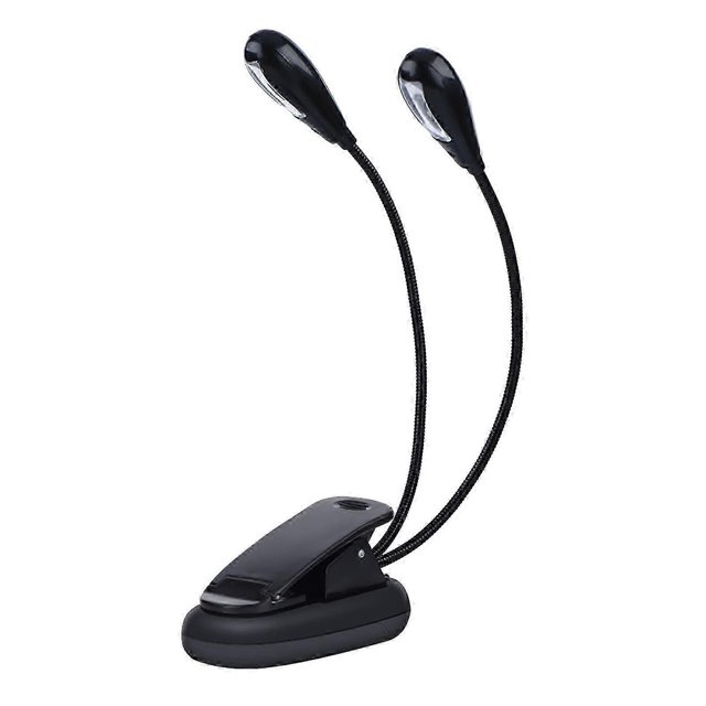 Clip On Music Stand Book Reading Mini Double Adjustable Arms Light Led Lamp (8 Beads)