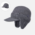 thumbnail image 2 of DJN Women Winter Ear Flap Hat for Outdoor Riding Thickened Fleece Lined Knit Beanie Cotton Windproof Cold Weather Cap Dark Gray One Size, 2 of 8