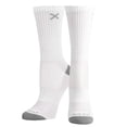 thumbnail image 5 of Basix – White Gray Athletic Crew Socks – Size Medium – Cotton Blend Cushioned Comfort, Breathable, 5 of 6