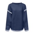thumbnail image 4 of Kogui Chandails pour Femmes Automne Chandails pour Femmes Col Rond Tricot Torsadé Chandail Manches Longues Hauts Automne pour Femmes 2025 (Bleu, m), 4 of 4