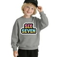 thumbnail image 4 of CUZIBR Boys 67 Sweatshirt Cute Letter Print Long Sleeve Crewneck 67 Shirt Pullovers Tops Comfortable Kids Athletic Dailywear,Grey,2-3 Years, 4 of 6