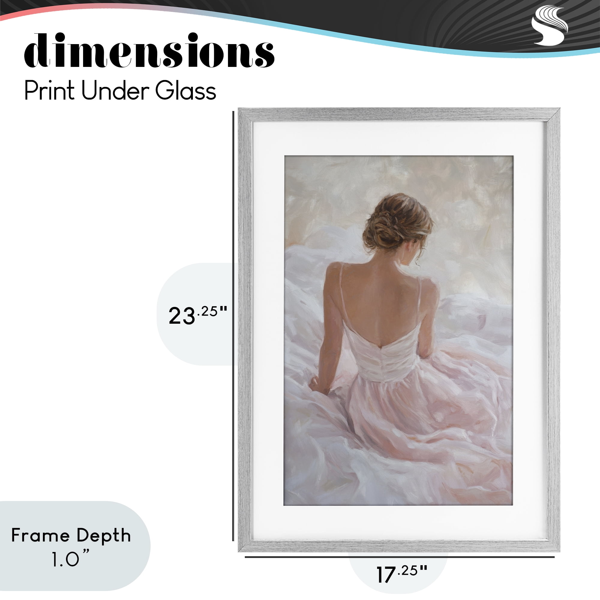 Stupell Industries Quiet Reflection in Pastel Pink Gray Framed Print Under Glass, design by Petal Prints Design