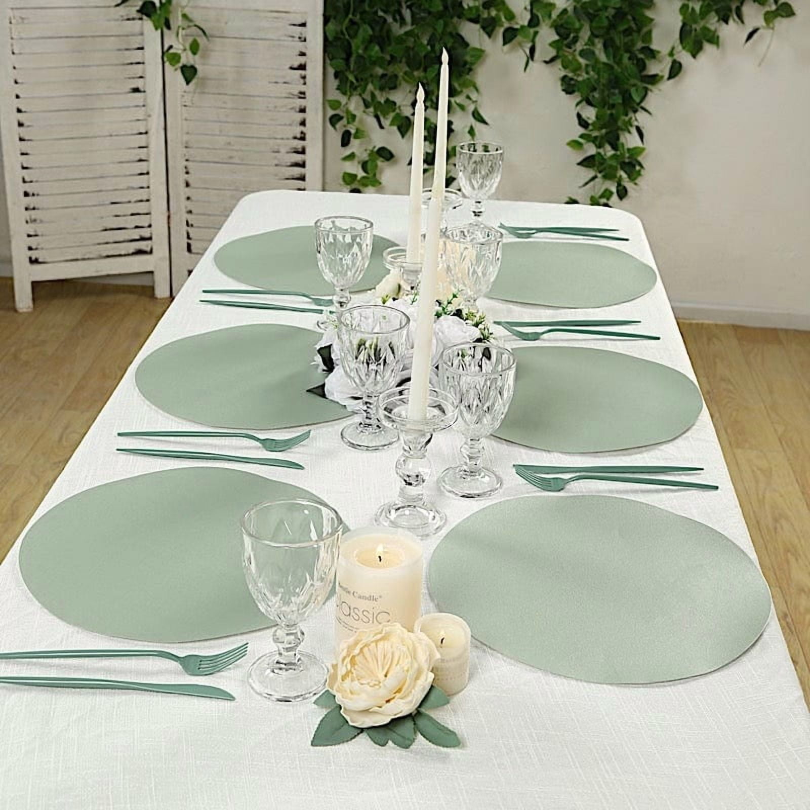 Balsa Circle 50 Round 13 in Sage Green Disposable Paper Table Placemats Party Events Decorations Supplies