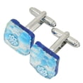 thumbnail image 2 of GlassOfVenice Murano Glass Venetian Classic Square Cufflinks - Aqua Silver, 2 of 4
