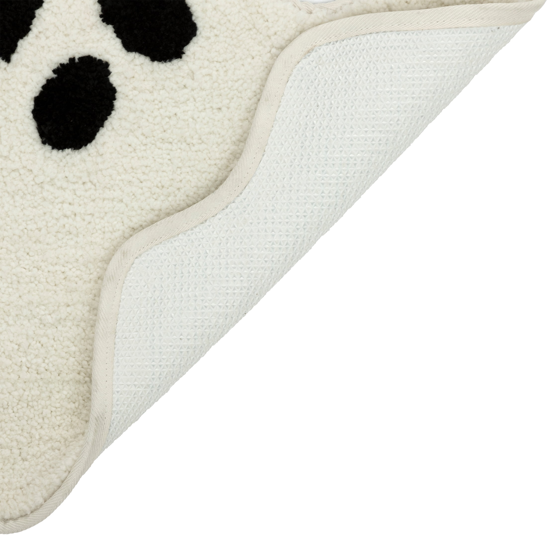 Way to Celebrate! White/Black Ghost Shaped Bath Rug, 17" x 24"