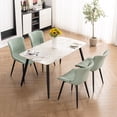 thumbnail image 4 of Kidol & Shellder Light Green Dining Chairs Set of 2 Featuring Sleek Metal Legs with Faux Soft Cushion, 4 of 9
