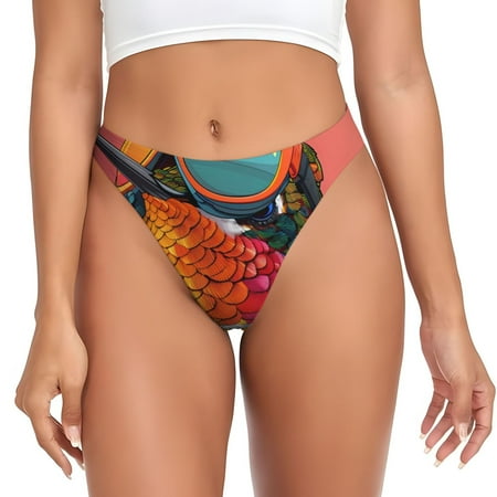 Rateoe Hip Hummingbird In Jacket Pattern Seamless Women Underwear Thongs No Show Ladies Thong No Line Breathable Comfortable Panties Undies for Women-Medium