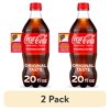 (2 pack) Coca-Cola Soda Pop Bottle, 20 fl oz