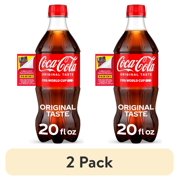 (2 pack) Coca-Cola Soda Pop Bottle, 20 fl oz