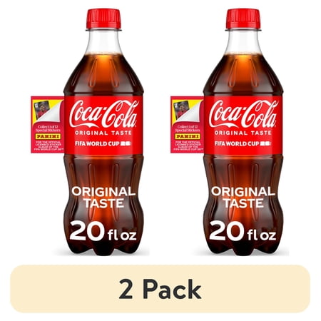 (2 pack) Coca-Cola Soda Pop Bottle, 20 fl oz