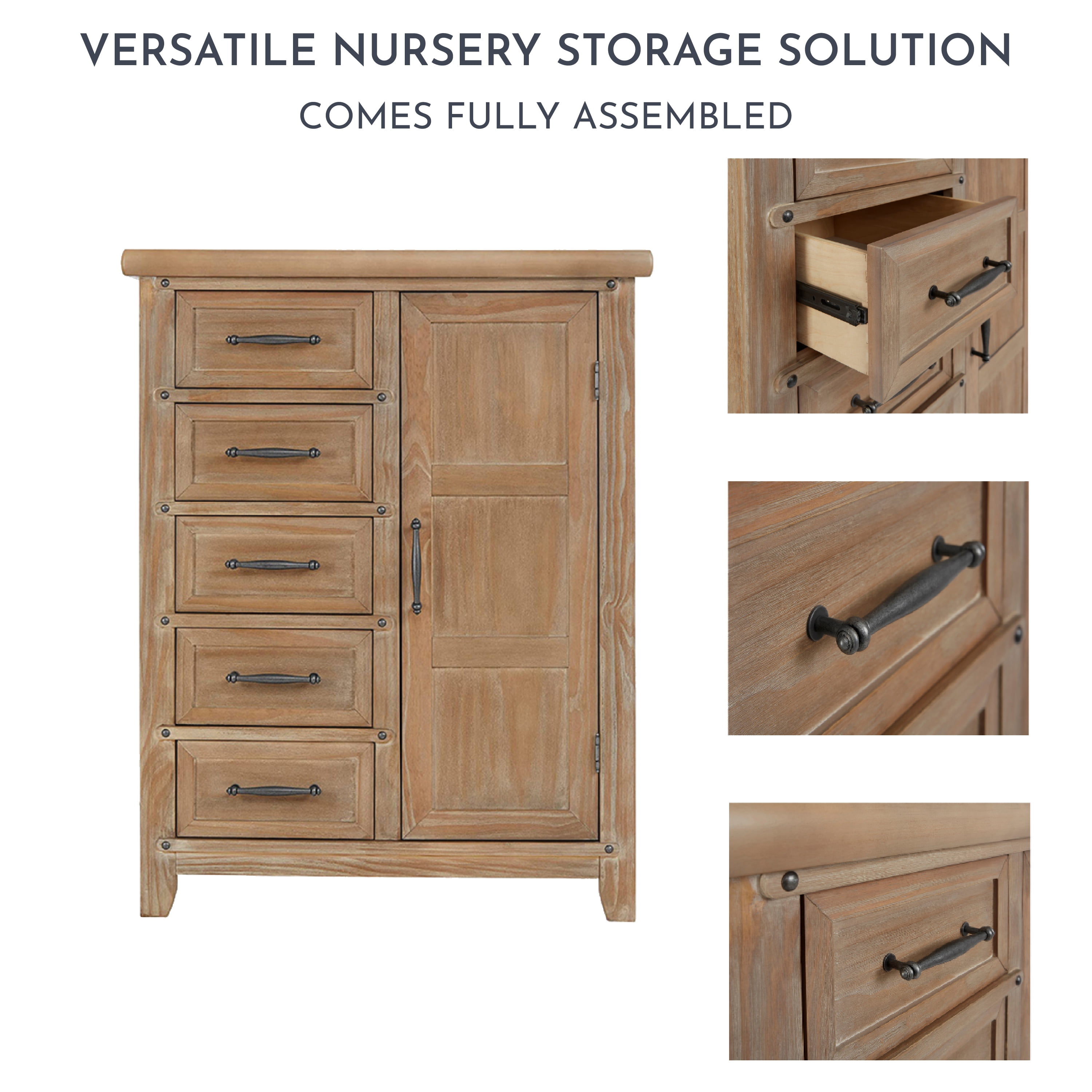 Evolur Andorra Chifferobe, Designed for Storage, Solid and Sturdy Build, Barnwood