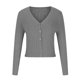 thumbnail image 5 of Moda mujer Otoño e Invierno Casual manga larga Color sólido suéter Tops blusa cárdigan Pompotops  qwe21729, 5 of 8