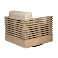 thumbnail image 5 of Vivid Swivel Outdoor Patio Chair in Light Eucalyptus Wood with Taupe Cushions, 5 of 12