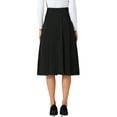 thumbnail image 3 of INSPIRE CHIC Women's High Waist Fall Work Office A-Line Pleated Midi Skirt M Black, 3 of 6