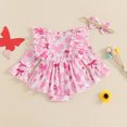thumbnail image 4 of Okbabeha Newborn Baby Girl Valentine's Day Outfits Heart  one-piece  Romper Dress Long Sleeve Bodysuit Headband Set Clothes, 4 of 8