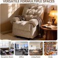 thumbnail image 3 of Overstuffed Recliner Chair for Adults, Home Theater Lounge Seating Armchair, Manual Reclining Reading Chair for Small Space Living Room Bedroom, Camel, 3 of 9