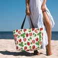 thumbnail image 3 of Wukai Strawberry Print Zipper Bag,large Beach Tote Bag,Waterproof Sandproof Bag,Grocery and Picnic Tote Travel Bag, 3 of 5