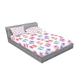 thumbnail image 2 of Ambesonne Floral Fitted Sheet & Pillow Sham Set, Romantic Blossoming Nature, Full, Multicolor, 2 of 2