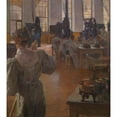 thumbnail image 3 of Carl Moll 20x22 Black Modern Framed Museum Art Print Titled - In the Coffee Material Factory (1900), 3 of 5