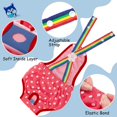 thumbnail image 2 of Pañal para perro hembra, 3 paquetes de pantalones sanitarios con tirantes para perros lavables y reutilizables, pañales fisiológicos, ropa interior menstrual para perros pequeños (L) Rojo Verde MX-0132414FYD, 2 of 5