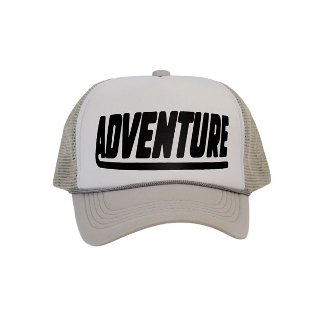 Men's Adventure Hat Outdoor Trucker Cap, White/Light Grey
